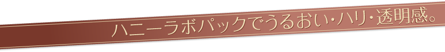 ハニーラボパックでうるおい・ハリ・透明感。