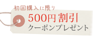 初回購入に限り 500円割引クーポンプレゼント