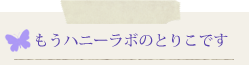 もうハニーラボのとりこです