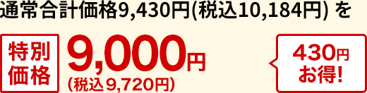 ʏ퍇vi9,430~iō10,184~jʉi 9,000~iō9,720~j430~I