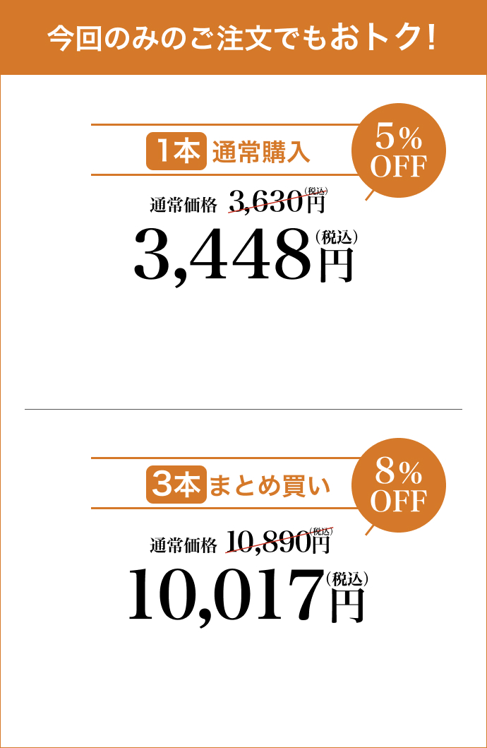 ݂̂̂łgN!1{ʏw ʏ퉿i 3,630~(ō)5%OFF 3,448~(ō) 3{܂Ƃߔ ʏ퉿i 10,890~(ō) 8%OFF 10,017~(ō)