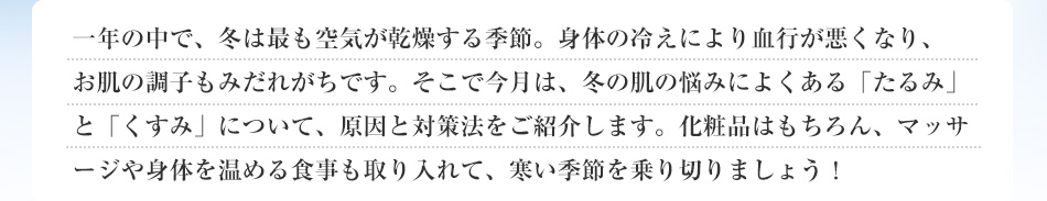 冬に加速 たるみ くすみ に負けない肌をつくる 化粧品 コスメの通販 販売 山田養蜂場