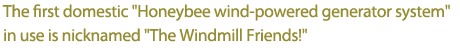 The first domestic Honeybee wind-powered generator system in use is nicknamed The Windmill Friends!