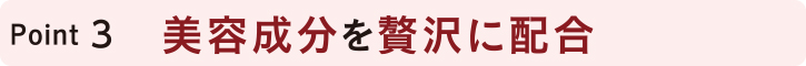 POINT3 美容成分を贅沢に配合