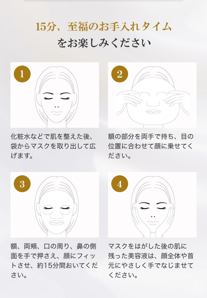 15Â^Cy݂ 1.ϐȂǂŔ𐮂A܂}XNočL܂B2.z̕𗼎ŎAڂ̈ʒuɍ킹Ċɏ悹ĂB3.zAjA̎A@̑ʂŉAɃtBbgA15ԂĂB4.}XN͂̔Ɏcet́AŜ񌳂ɂ₳łȂ܂ĂB