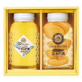 ＜山田養蜂場＞ 【ギフトセット】アカシア蜂蜜・はちみつシロップ漬＜白桃＞画像