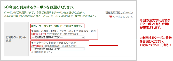 クーポンの使い方