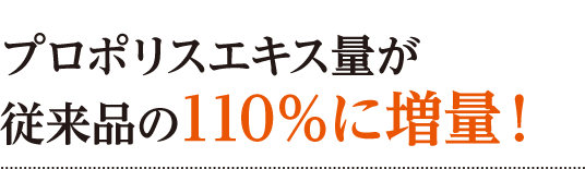 プロポリスエキス量が従来品の110%に増量!