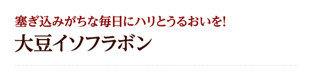 塞ぎ込みがちな毎日にハリとうるおいを!大豆イソフラボン
