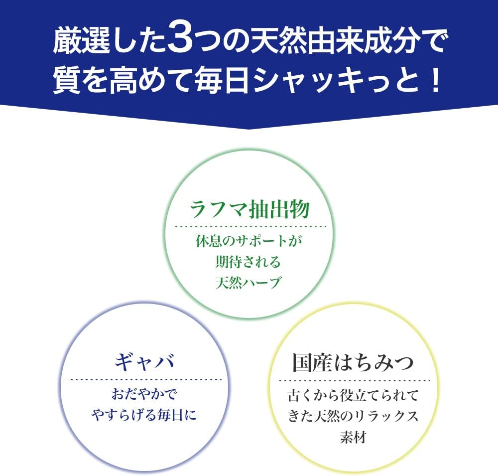 厳選した3つの天然由来成分で質を高めて毎日シャキッと!