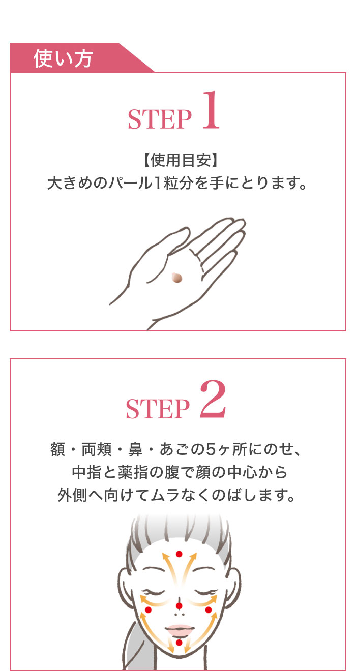 �g���� STEP 1 �y�g�p�ڈ��z �傫�߂̃p�[��1��������ɂƂ�܂��BSTEP 2 �z�E���j�E�@�E������5�����ɂ̂��A���w�Ɩ�w�̕��Ŋ�̒��S����O���֌����ă����Ȃ��̂΂��܂��B