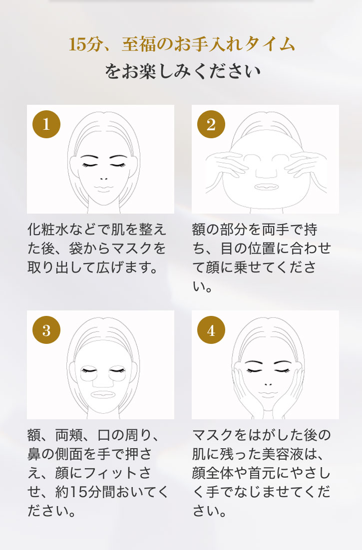 15Â^Cy݂ 1.ϐȂǂŔ𐮂A܂}XNočL܂B2.z̕𗼎ŎAڂ̈ʒuɍ킹Ċɏ悹ĂB3.zAjA̎A@̑ʂŉAɃtBbgA15ԂĂB4.}XN͂̔Ɏcet́AŜ񌳂ɂ₳łȂ܂ĂB