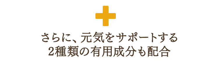 さらに、元気をサポートする2種類の有用成分も配合